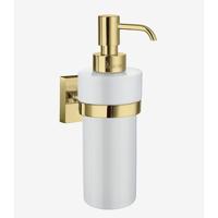Zeepdispenser Smedbo House Wandmodel Porselein Glas met Messing - thumbnail
