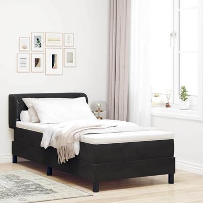Boxspringbed met matras fluweel zwart 100x200 cm