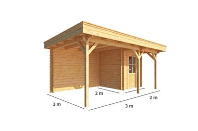 Blokhut, tuinhuisje met overkapping Lisa-Cornelia 500 cm bij 200 cm diep plat dak Warentuin Collection - Warentuin collection Blokhut, tuinhuisje met overkapping Lisa-Cornelia 500 cm bij 200 cm diep plat dak Warentuin Collection - Warentuin collection