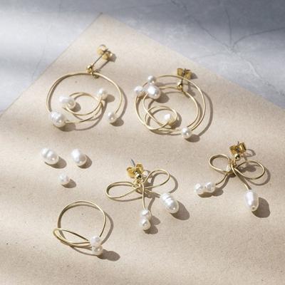 Creativ Company Mini hobbyset sieraden, oorbellen van metaaldraad, verguld, 1 doos