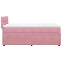 Boxspring met matras fluweel roze 90x190 cm - thumbnail