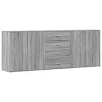 Dressoirs 3 st bewerkt hout grijs sonoma eikenkleurig - thumbnail