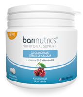 BariNutrics Calciumcitraat + K2 Kerssmaak 90 Kauwtabletten - thumbnail