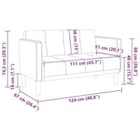 Loveseat bank wolkengrijs 111 cm stof - thumbnail