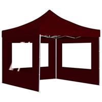 VidaXL Partytent inklapbaar met wanden 2x2 m aluminium bordeauxrood - thumbnail