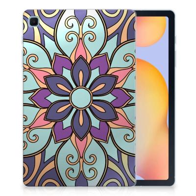 Samsung Galaxy Tab S6 Lite | S6 Lite (2022) | Siliconen hoesje | Purple Flower Samsung Galaxy Tab S6 Lite | S6 Lite (2022) | Siliconen hoesje | Purple Flower