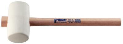 Promat/Tecwerk Rubberhamer | hoofd-d. 90 mm koplengte 139 mm | wit essenhout | 70 Shore A vlakke baan - 4000811582