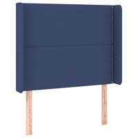 Boxspring met matras stof blauw 90x200 cm - thumbnail