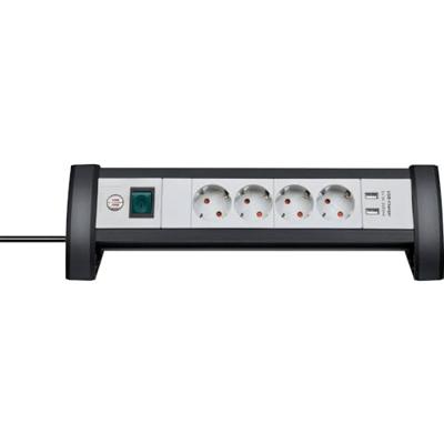 Brennenstuhl 1156250534 Premium Office-Line PDU | Bureau Stekkerdoos | 16A met 4x Type F Stopcontacten | 2x USB-A