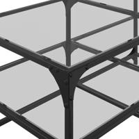 Salontafel met transparant glazen blad 98,5x50x45 cm staal - thumbnail