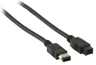 FireWire 400 Cable - FireWire-kabel - FireWire 6-Pin Male - FireWire 9-Pin Male - 2.00 m - zwart FireWire 400 Cable - FireWire-kabel - FireWire 6-Pin Male - FireWire 9-Pin Male - 2.00 m - zwart