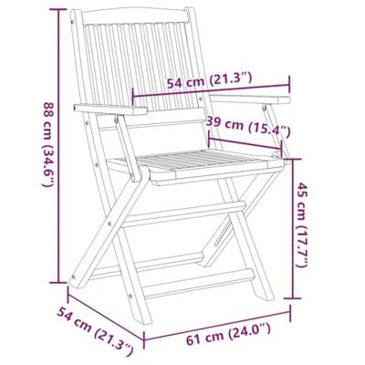 Tuinstoelen 6 st inklapbaar 54,5x58x90 cm massief acaciahout