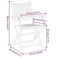 Tuinstoelen 6 st inklapbaar 54,5x58x90 cm massief acaciahout - thumbnail
