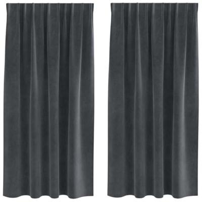 VidaXL Verduisterende gordijnen 2 pcs lichtgrijs 140 x 175 cm fluweel