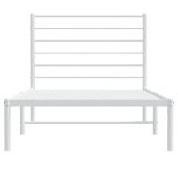 Bedframe met hoofdbord metaal wit 90x200 cm - thumbnail
