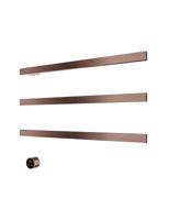 Hotbath &MORE set van 3 rails RAS80 SQUARE 80 cm met separate schakelaar en inbouw element Geborsteld Koper PVD (RAS80-3BCP) - thumbnail