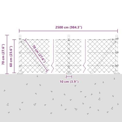 VidaXL Afrasteringspaal groen 25 x 0,6 m (60 x 60 mm gaas)