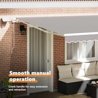 VidaXL Inklapbaar zonnescherm lichtgrijs 400 × 300 cm stof en staal - thumbnail