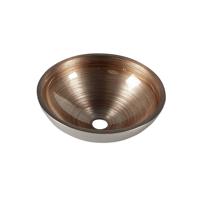 Waskom Sapho Murano Rond 40x14 cm Glas Koper - thumbnail