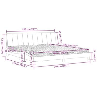 Bed met matras "Hanko" fluweel blauw 200x200 cm