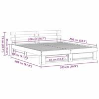 Bedframe met hoofdeinde Bruin Massief grenenhout - thumbnail