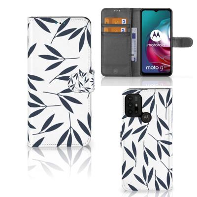 Motorola Moto G10 | G20 | G30 Hoesje Leaves Blue Motorola Moto G10 | G20 | G30 Hoesje Leaves Blue