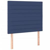 Boxspring met matras stof blauw 90x200 cm - thumbnail
