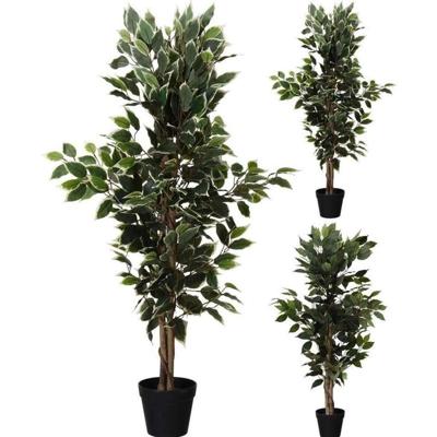 Kunstplant Ficus 115 cm Groen/Wit