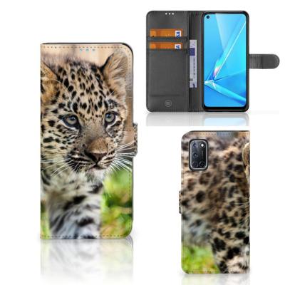 OPPO A72 | OPPO A52 | Telefoonhoesje | Met pasjeshouder | Baby Luipaard