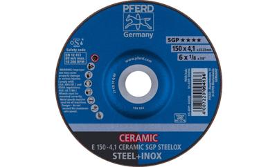 PFERD TOOLS 62100150 E 150-4,1 CERAMIC SGP STEELOX Afbraamschijf gebogen Diameter 150 mm Boordiameter 22.23 mm RVS, Staal 10 stuk(s)