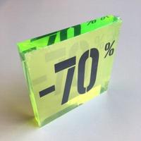 Acryl kortingsblok -70% fluor groen - thumbnail