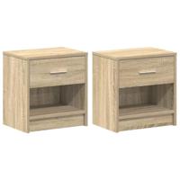 Nachtkastjes 2 st met lade 39x28x41 cm sonoma eikenkleurig - thumbnail