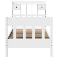 Bedframe zonder matras massief grenenhout wit 90x200 cm - thumbnail
