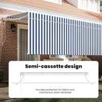 VidaXL Inklapbaar zonnescherm blauw en wit 350 x 200 cm - thumbnail