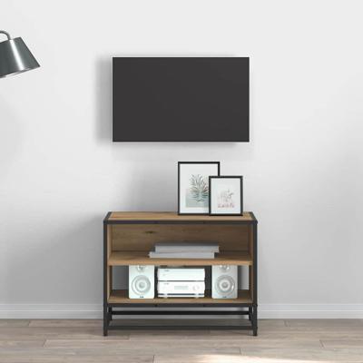 TV-kast artisanaal eikenkleurig 61 x 40 x 46 cm Bewerkt hout