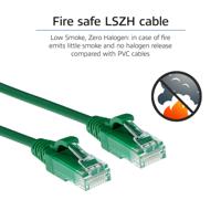 ACT Groene 3 meter LSZH U/UTP CAT6 datacenter slimline patchkabel snagless met RJ45 connectoren - thumbnail