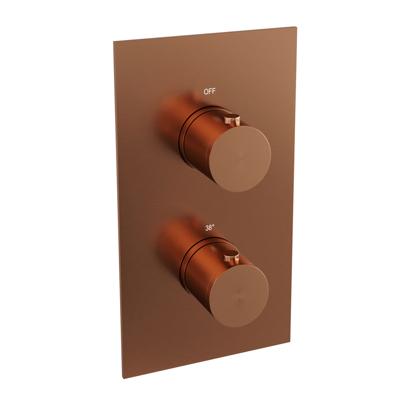 Brauer Copper Edition inbouwthermostaat - met inbouwdeel - 2 gladde knoppen - PVD - geborsteld koper 5-GK-5100