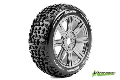 Louise B-MAZINGER Soft banden op black chrome spaakvelgen voor 1/8 buggy