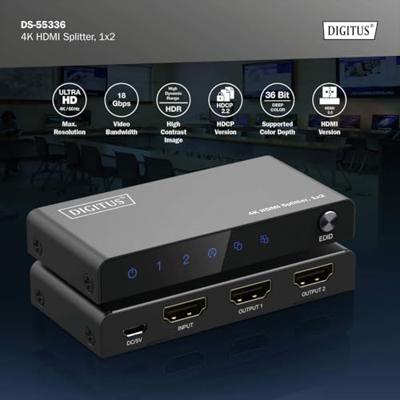 Digitus DS-55336 video splitter HDMI 2x HDMI