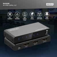 Digitus DS-55336 1 + 2 poorten HDMI-splitter LED-weergave, Met status-LEDs, Met metalen behuizing, Individueel schakelbaar, Ultra HD-geschikt 3840 x 3840 Pixel - thumbnail