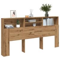Hoofdbordkast 200x19x103,5 cm bewerkt hout artisanaal eiken - thumbnail