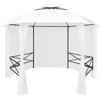 Tuinpaviljoen met gordijnen 180 g/m² 360x312x265 cm wit - thumbnail