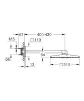 Grohe Regendoucheset Rainshower SmartActive Cube 31 cm met Wandarm Warm Sunset Geborsteld - thumbnail