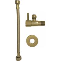 Xellanz Minimal Hoekstopkraan - 1/2x3/8 - met Flexibele Aansluitslang - 1/2x3/8 - 25cm - Geborsteld Messing - thumbnail