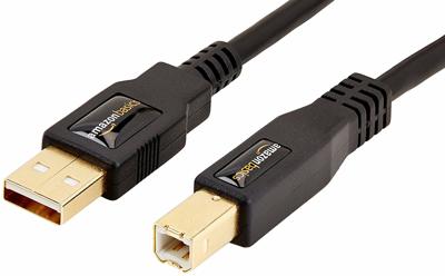 Amazon Basics USB-kabel, USB-A naar USB-B-stekker, USB 2.0, vergulde aansluitingen, 1,8 m, voor printer