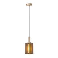 Lucide LAMBRES - Hanglamp - Ø 15 cm - 1xE27 - Taupe - thumbnail