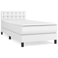 Boxspring met matras kunstleer wit 80x200 cm - thumbnail