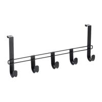 Metaltex deurkapstok 5 haken 38x6x15 cm zwart - thumbnail