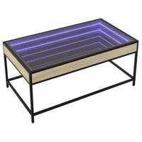 Salontafel met Infinity LED 90x50x41 cm sonoma eikenkleurig - thumbnail