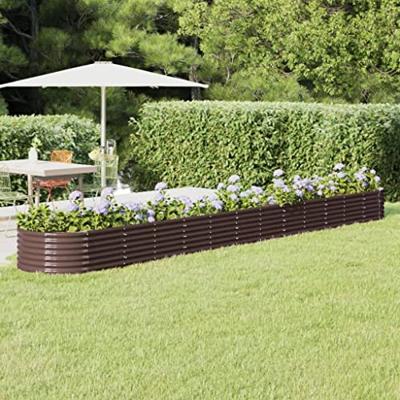 Plantenbak 512x80x36 cm gegalvaniseerd staal bruin
